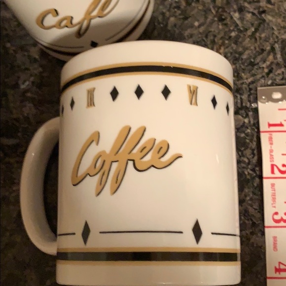 Set of 6 coffee Roman numerals ceramic mugs - Picture 6 of 8